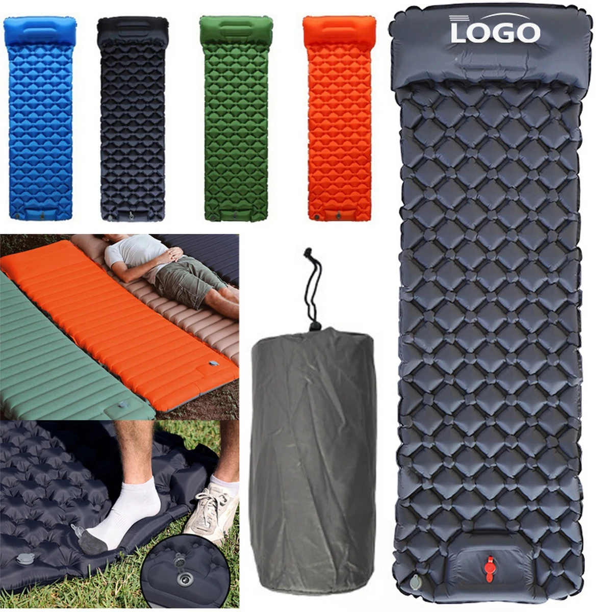 Outdoor Ultralight Foldable Portable Tent Nap Inflatable Floor Mat 1