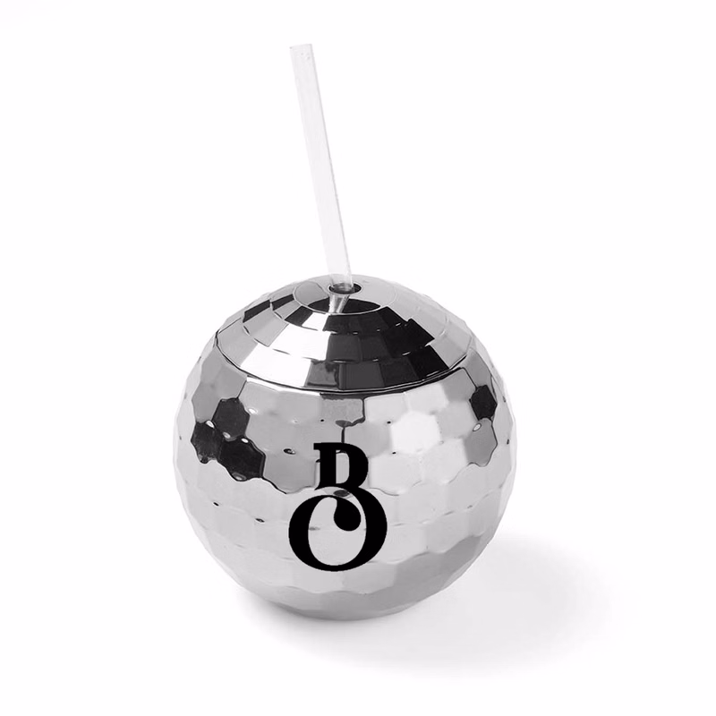 Disco Ball Tumbler Cup with Straw