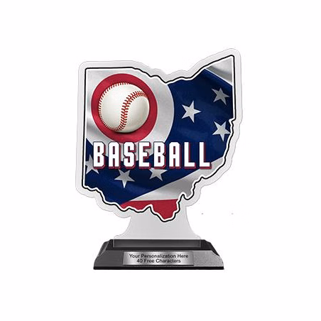 State Acrylic Trophy: 6" Ohio Shape (Event type/de
