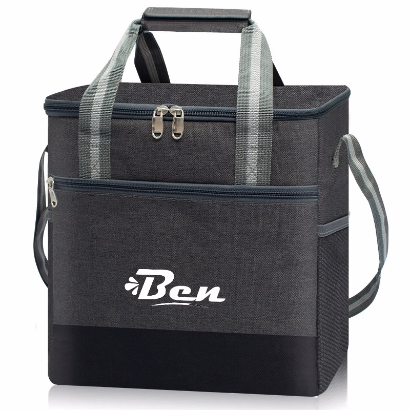Large Double-Handle Oxford Cooler Crossbody Bag