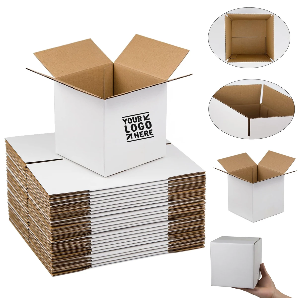 6x6x6 Inches Crush Resistant Small Corrugated Cardboard Shipping Box 1