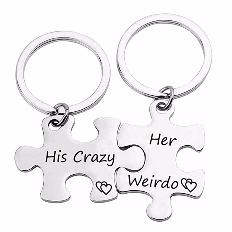 Puzzle Piece Couple Keychains