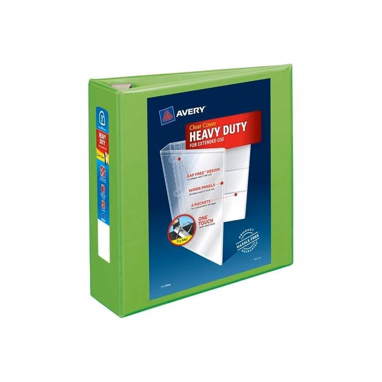 3 Ring Binders - Green 3" Heavy Duty