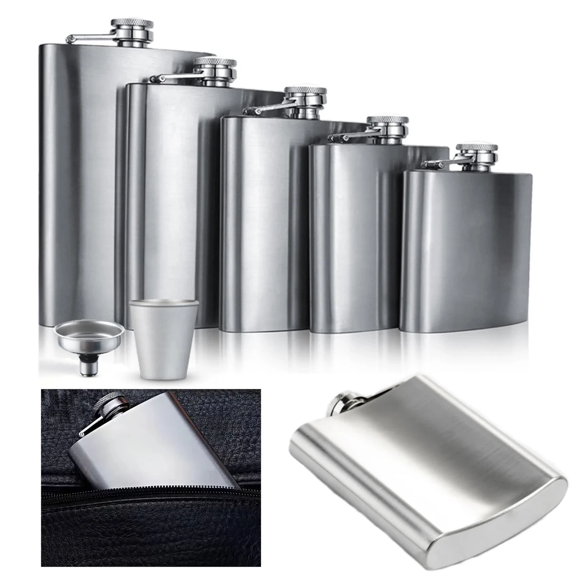 8 oz Stainless Steel Hip Flask 1