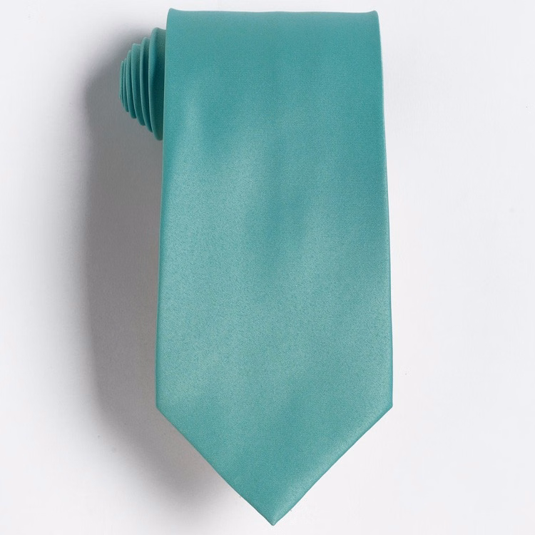 Teal Polyester Satin Tie