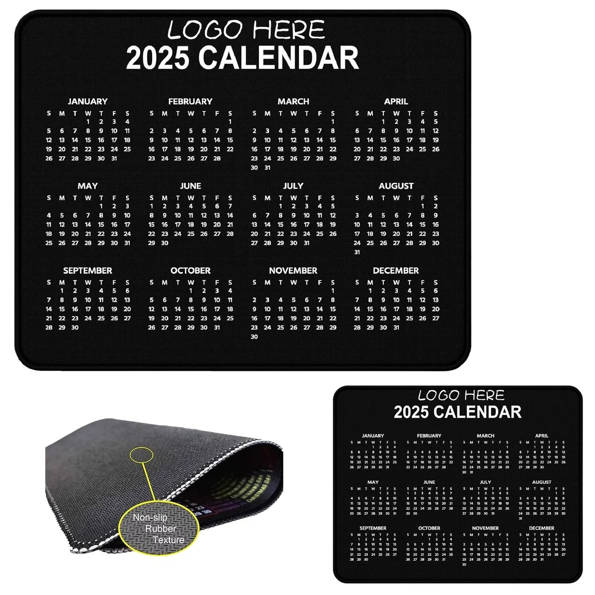 Calendar Office Mouse Pad Large Non-Slip Desk Mat 1