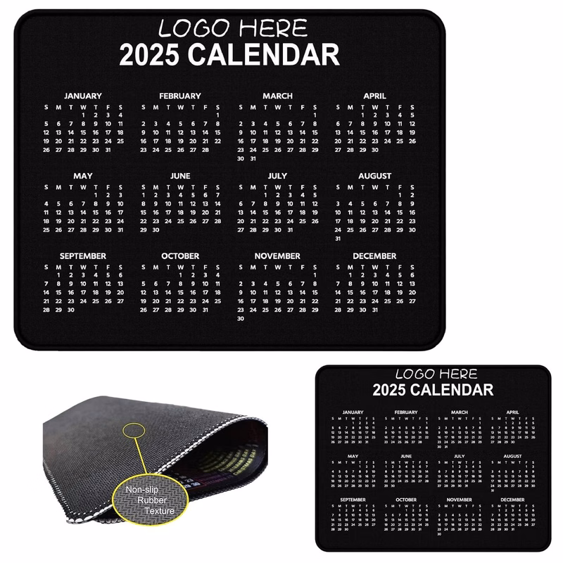 Calendar Office Mouse Pad Large Non-Slip Desk Mat