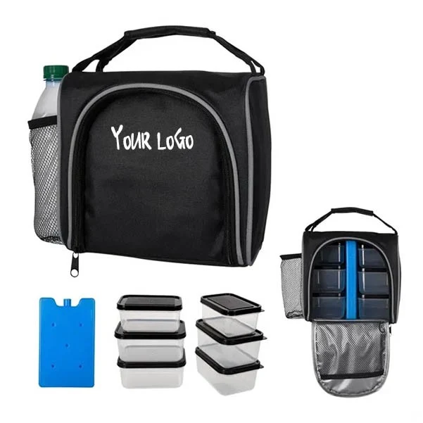 Meal Prep Bag Insulated Lunch Cooler With Container Set 1