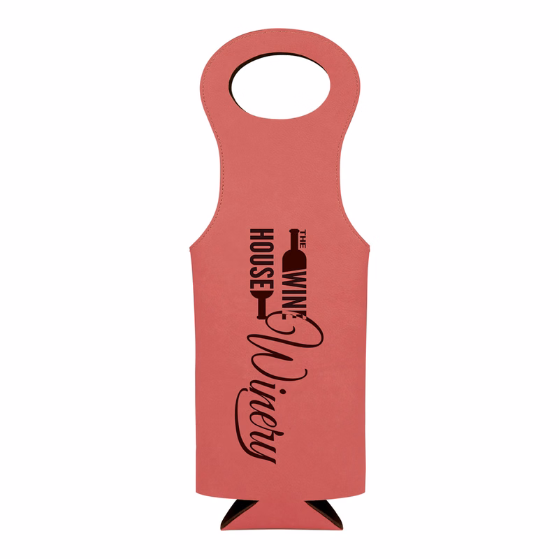 Pink Leatherette Wine Bag