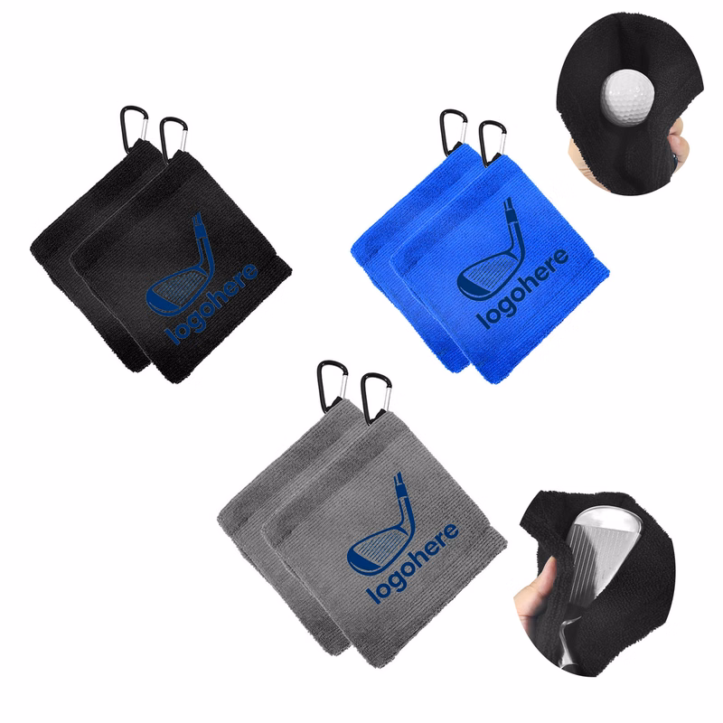MOQ 50 Golf Towel With Bag Attachment