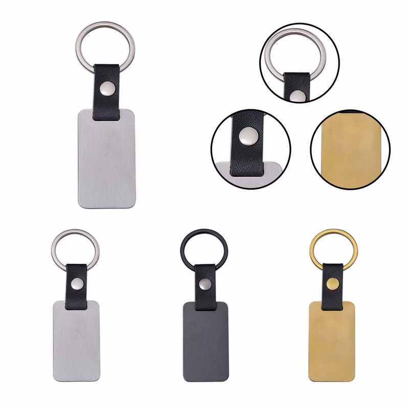Rectangular Nameplate Strap Keychain
