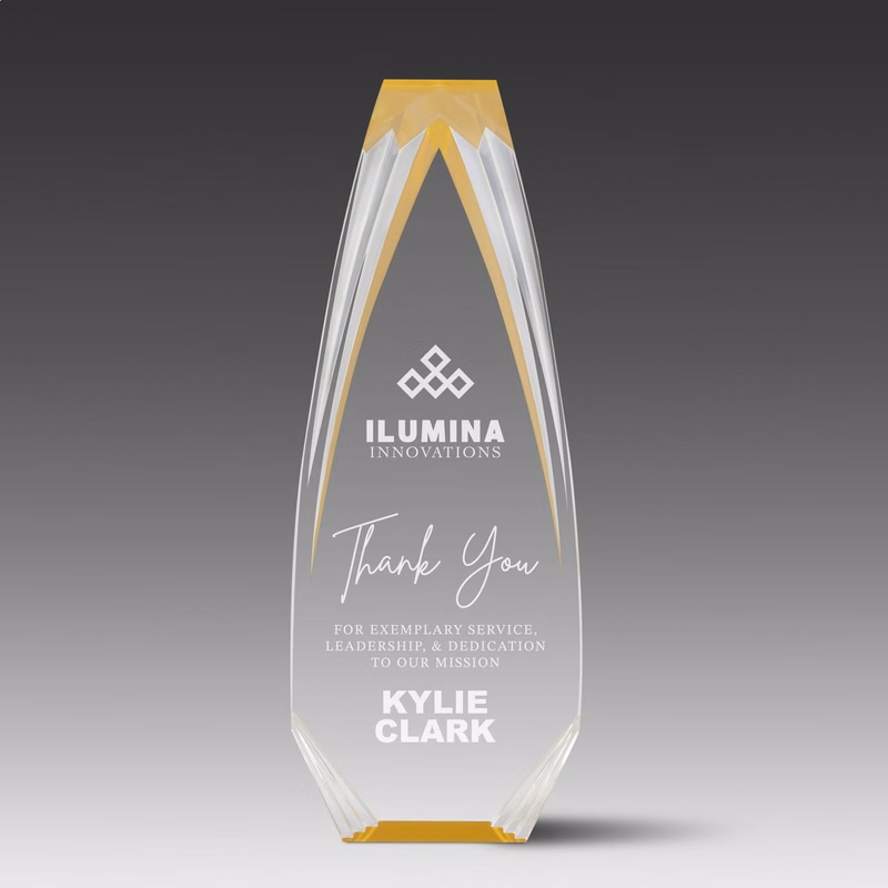 Diamond Carved Obelisk Stand Up Award (3-3/8"x9"x1")