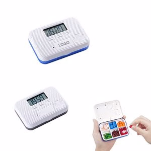 6 Compartment Medicine Pill Reminder Case With 5 Alarm Settings