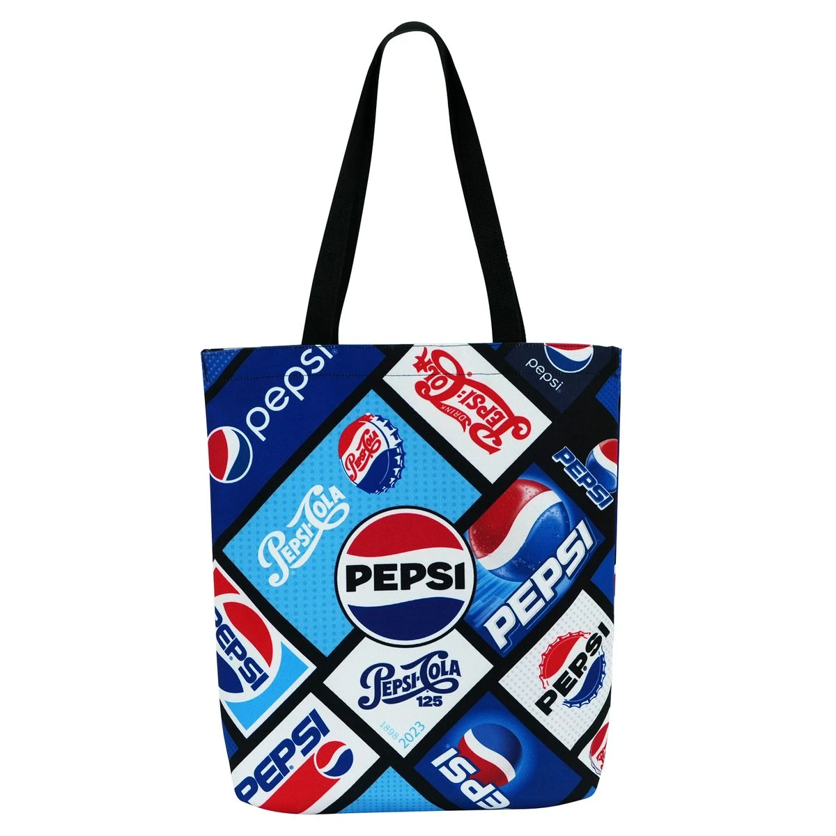 Full-Color High-End Tote Bag Made withComposed Poly Canvas and Knitted Fabric 15"x16"x2.5" 1