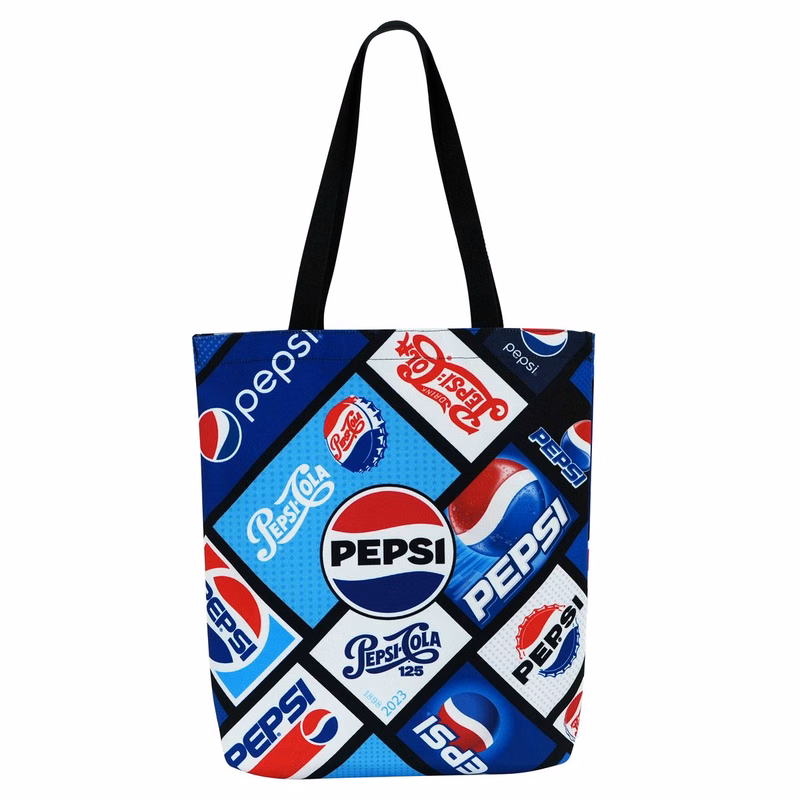 Full-Color High-End Tote Bag Made withComposed Poly Canvas and Knitted Fabric 15"x16"x2.5"