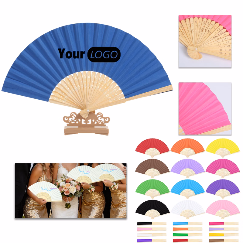 Custom Blank Bamboo Paper Folding Hand Fan