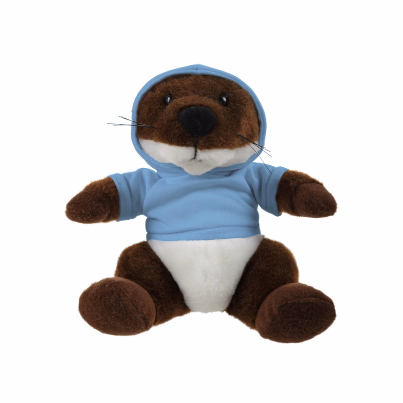 Soft Plush Stuffed Sitting Otter wearing a Hoodie