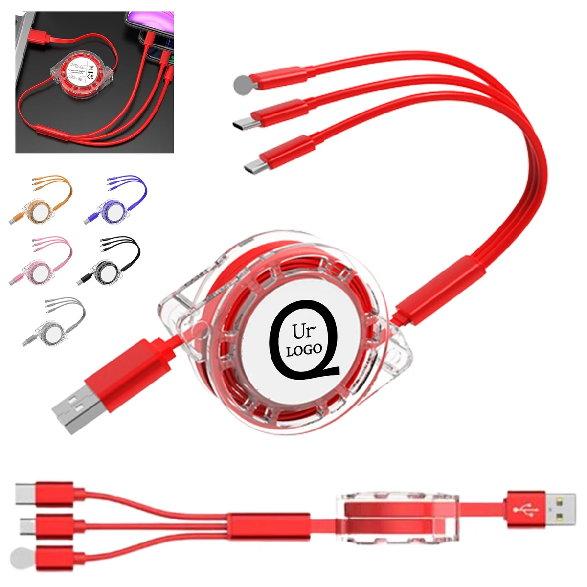 39.37 Inch 3 In 1 Retractable Charging Cable 1