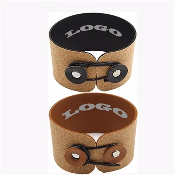 Adjustable Leather Cup Sleeve Insulated Cover For Coffee