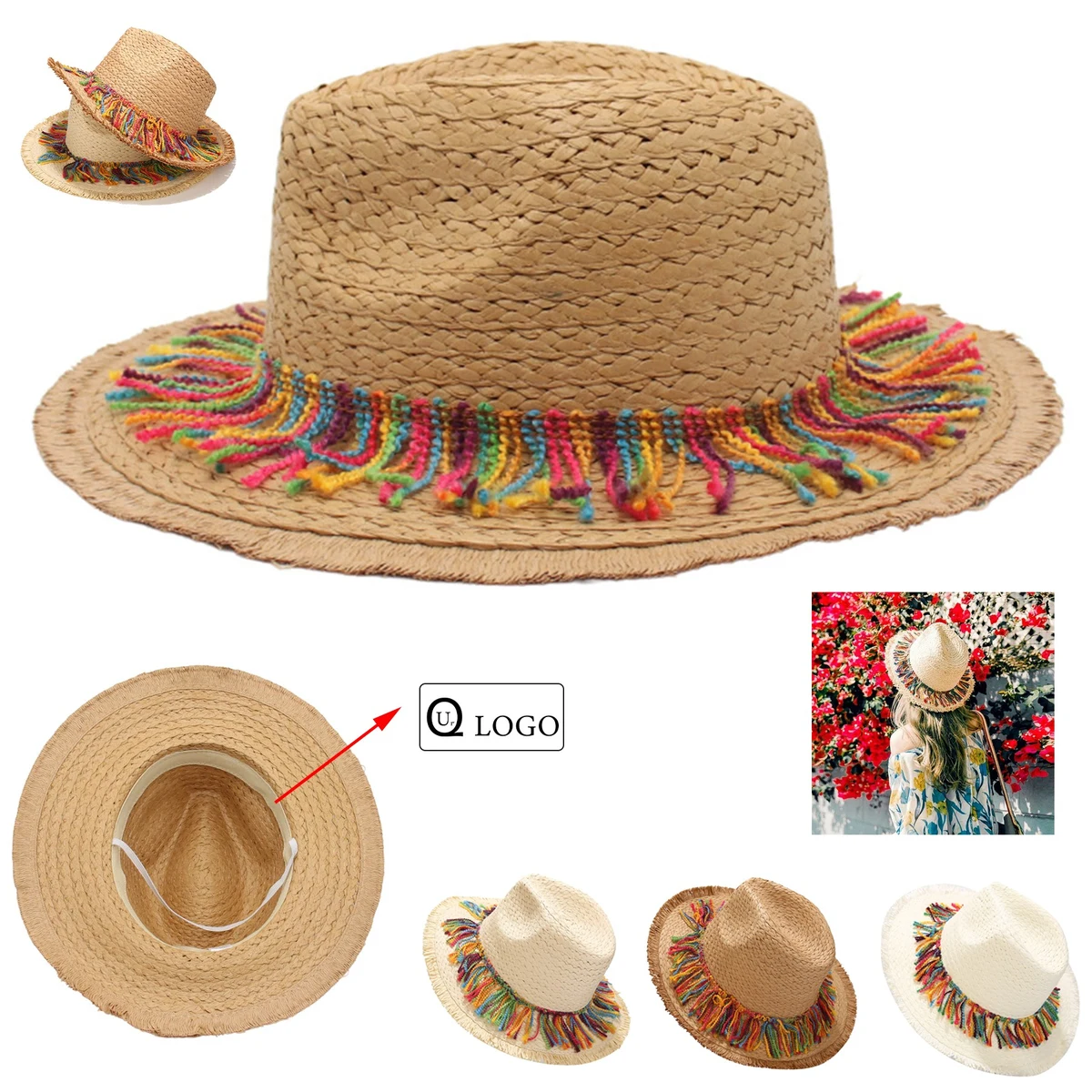 Women'S Colorful Flow Sun Protective Wide Brim Straw Hats 1