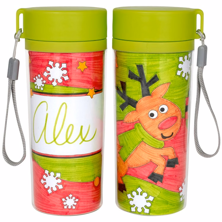Travel Mug Craft Kits - 2 Pack Christmas Theme
