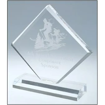3 1/2" x 3 1/2" Clear Diamond Jewel Bevel Acrylic Award 1