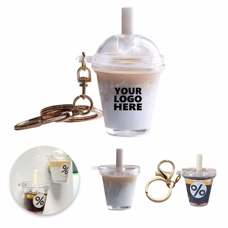 MOQ50 Miniature Iced Coffee Latte Keychain Fridge Magnet