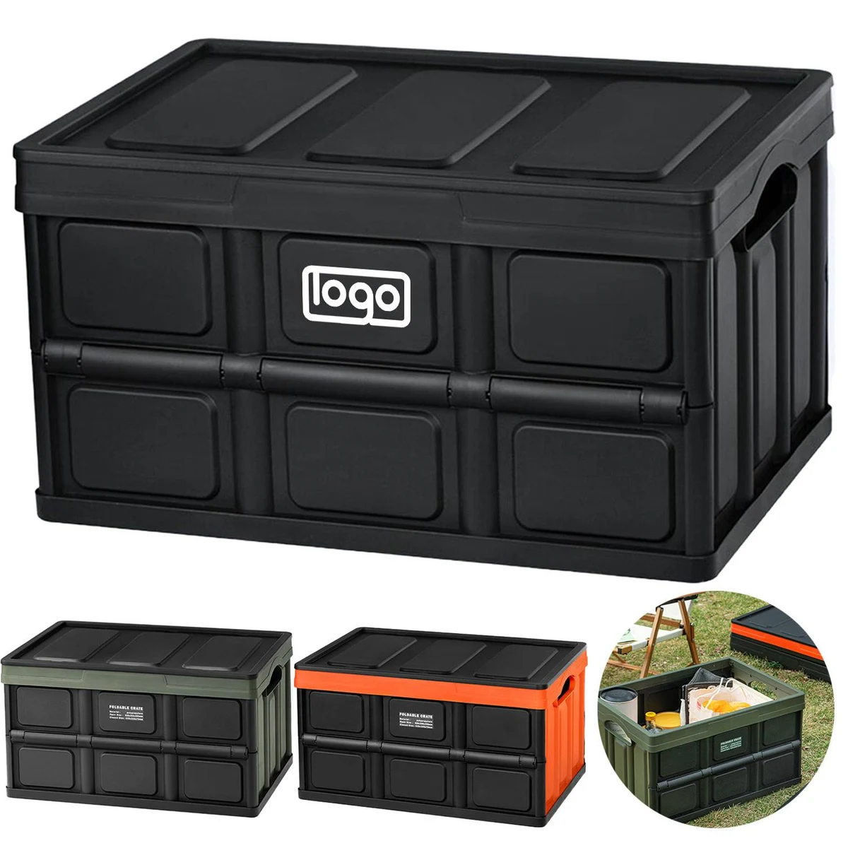 Foldable Plastic Storage Box, Car Trunk & Outdoor Organizer 1