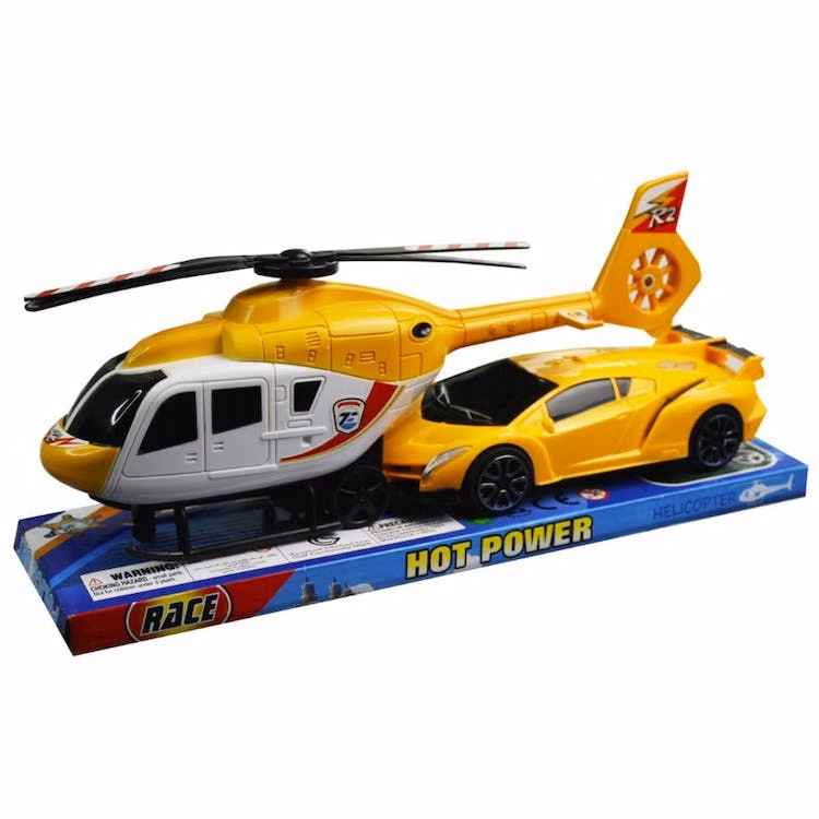 Toy Helicopters and Friction Race Cars - 2 Pack