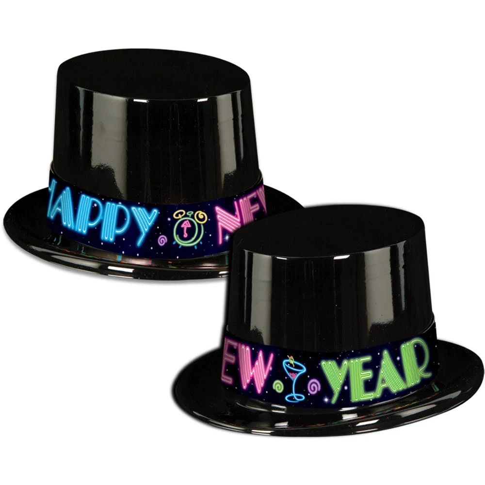 Party Topper Hats - Black One Size 1