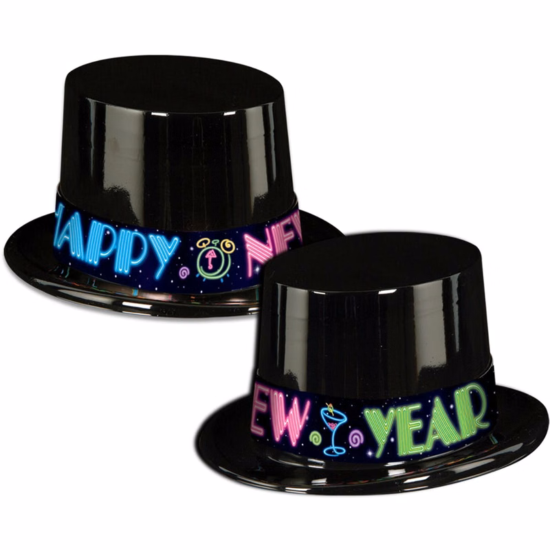 Party Topper Hats - Black One Size