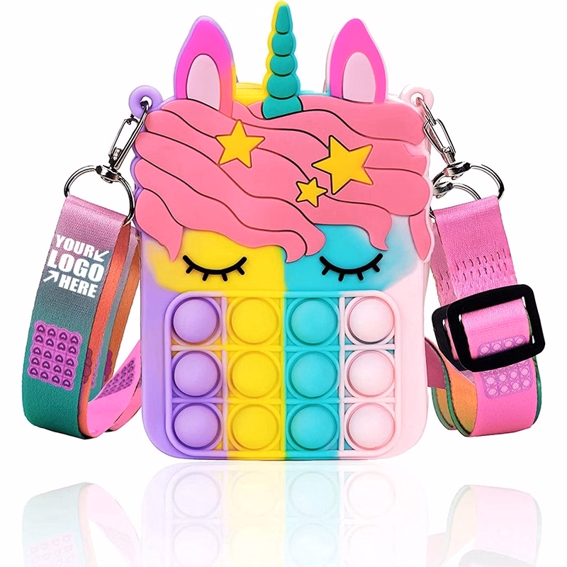 Custom cute Silicone Pop Fidget Bag