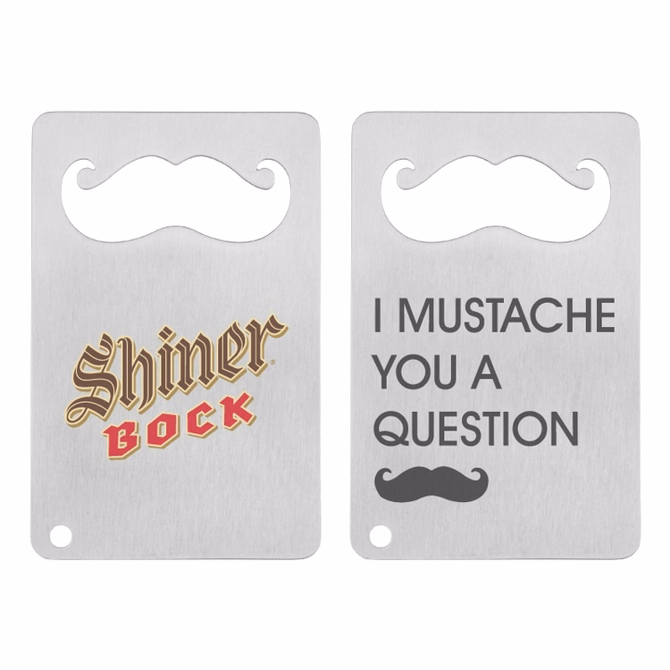 Mustache Credit Card Bottle Opener