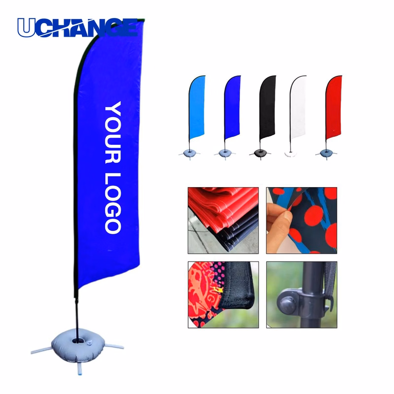 Double Sided Feather Flag Set Kit with Base and Pole
