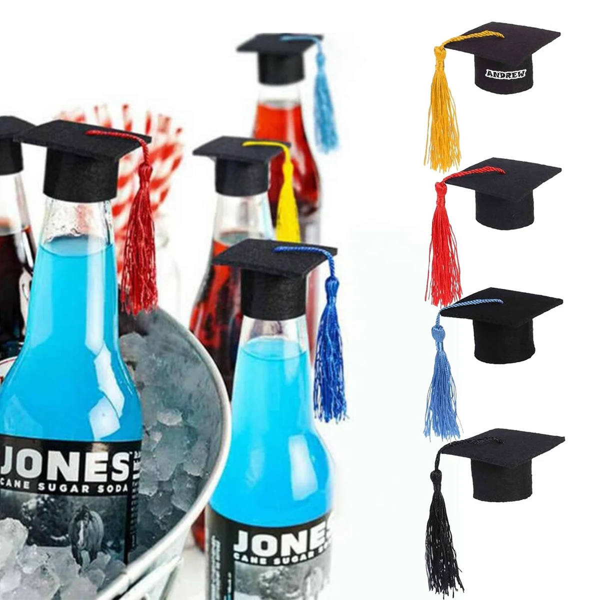 Mini Graduation Hat Wine Bottle Caps 1