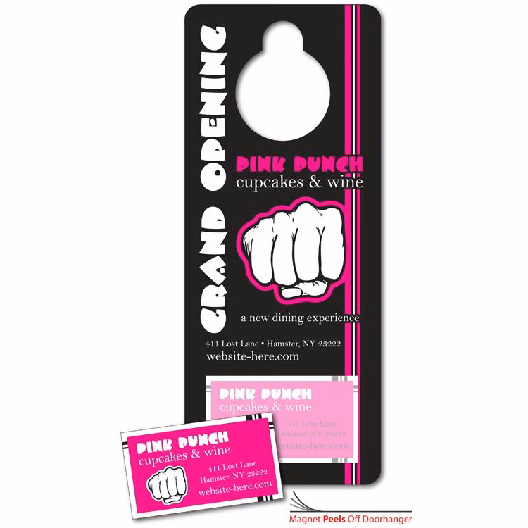 Magna-Hang Door Hanger (11x4.5) with Business Card Magnet (3.5x2)