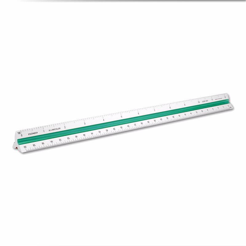 12" Color Coded Engineer Triangular Solid Scale - Aluminum