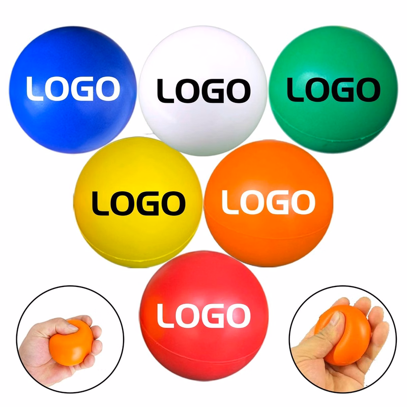 2.5" Solid Color Smooth PU Foam Stress Reliever Ball