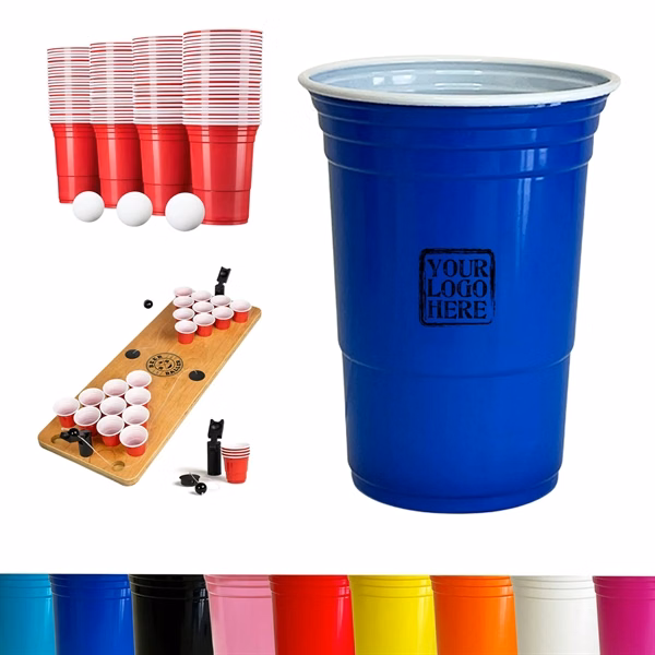 Custom 16 oz Disposable Plastic Party Cups with Full Color Imprint — Event Bar Service