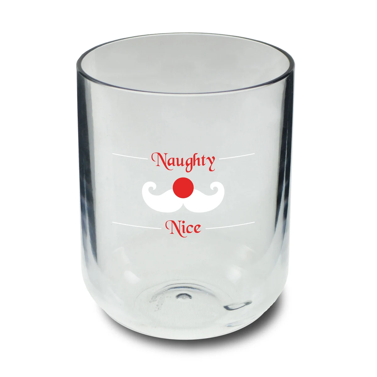 8oz "Naughty or Nice" Stock Holiday Stemless Plastic Wine Tumbler 1