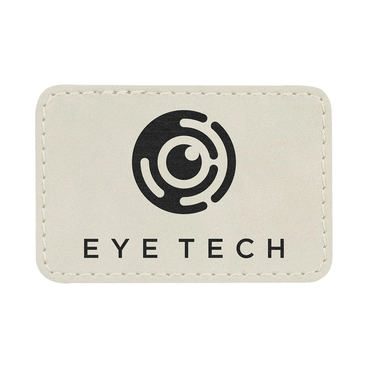 3" x 2" White Leatherette Rectangular Patch with Adhesive 1