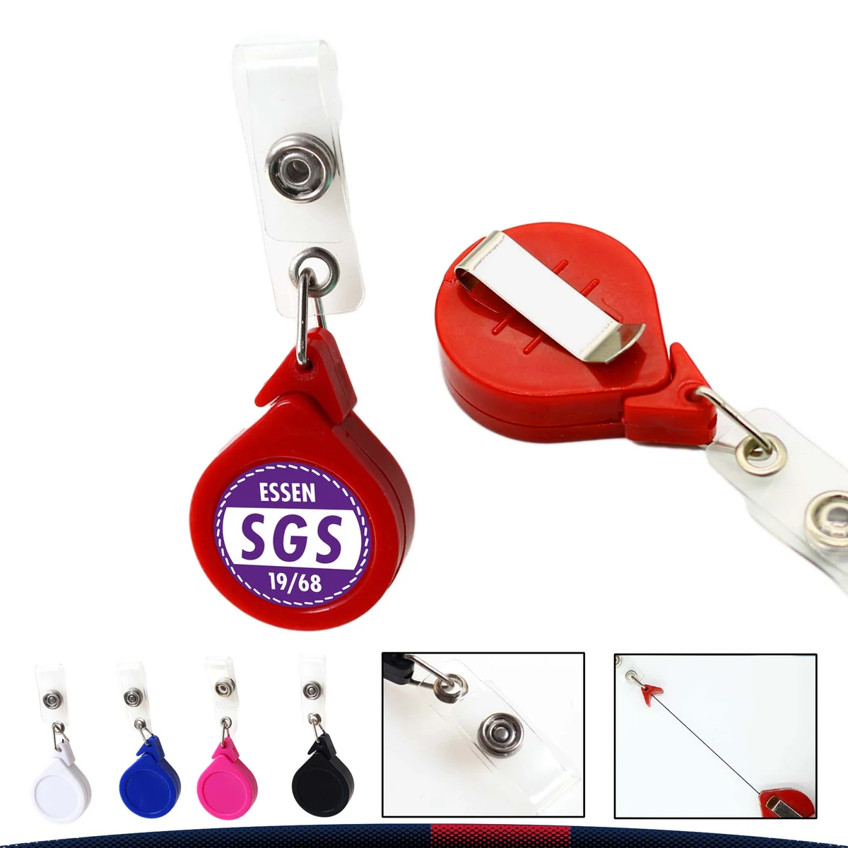Badge Holder Reel Metal Clip 1