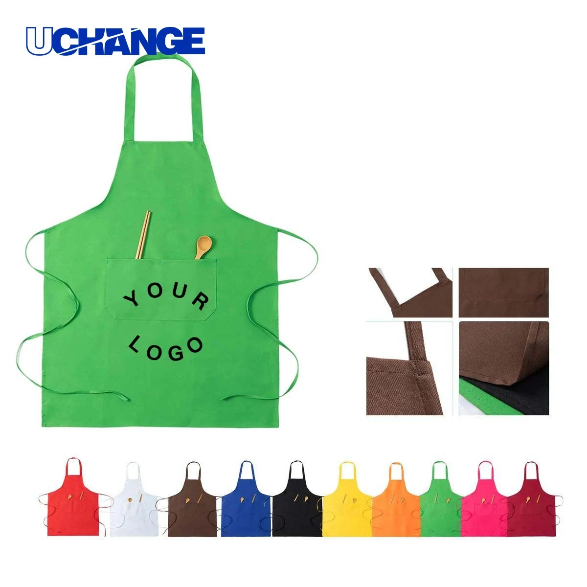 Lightweight Polyester Apron with Utility Pockets for Work Use 1
