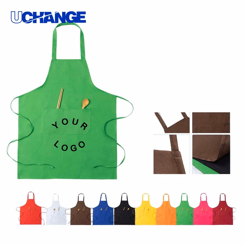 Lightweight Polyester Apron with Utility Pockets for Work Use
