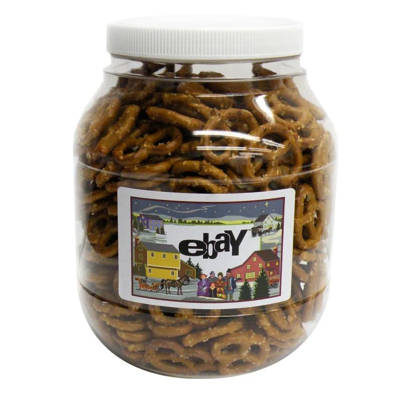 Large Plastic Jar - Salted Mini Pretzels 1