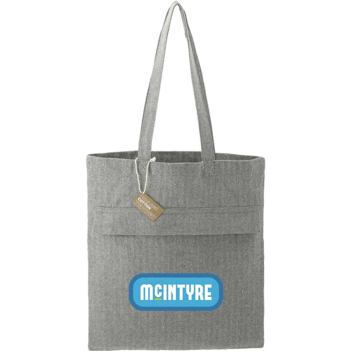 Recycled Cotton Herringbone Tote w/Zip Pocket 1