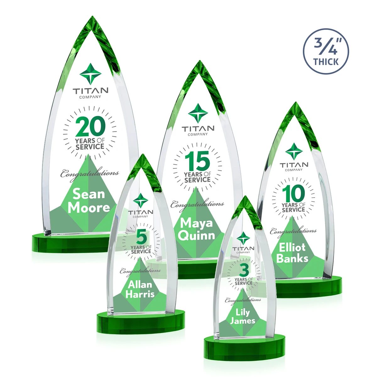 Shildon VividPrint™ Award on Alberton Base - Green 1