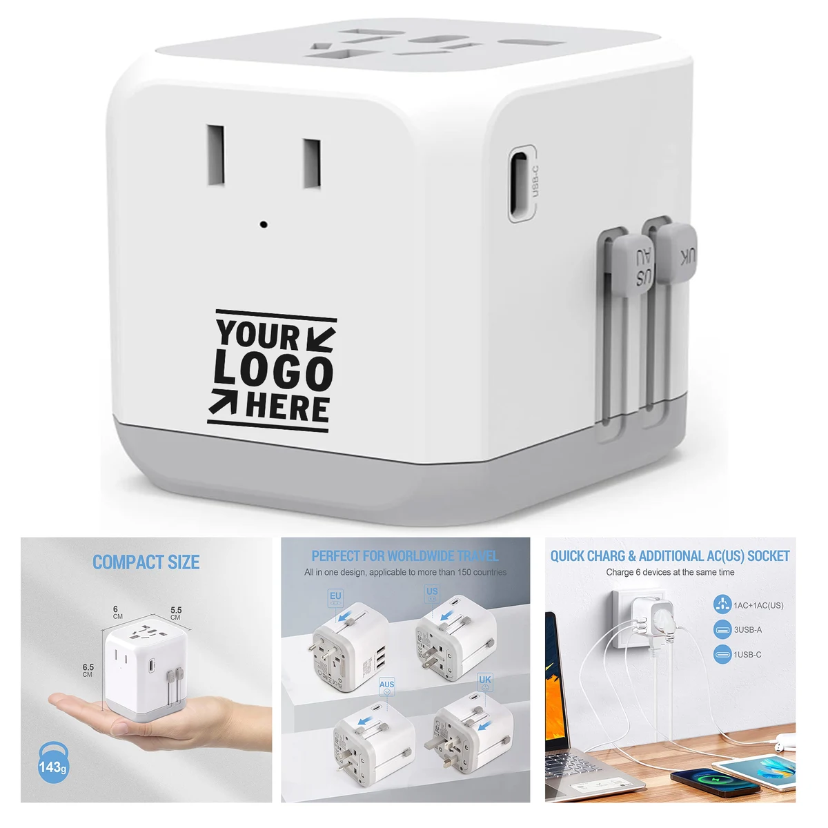 International Worldwide Universal Travel Power Adapter High Speed All in One Wall Charger 1