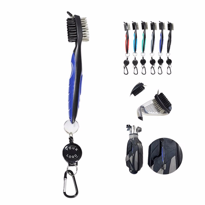 Golf Club Brush with Retractable Cord