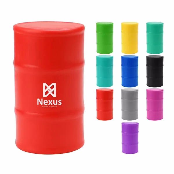 Custom Oil Drum Design PU Foam Stress Ball 1.9 inch — Office Wellness Promo